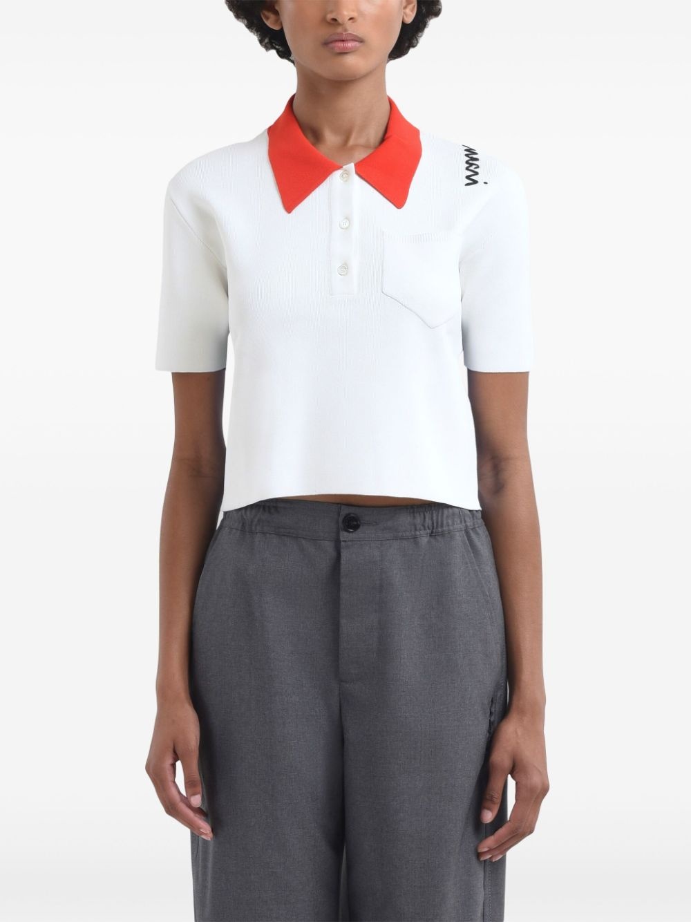 colour-block polo top - 3