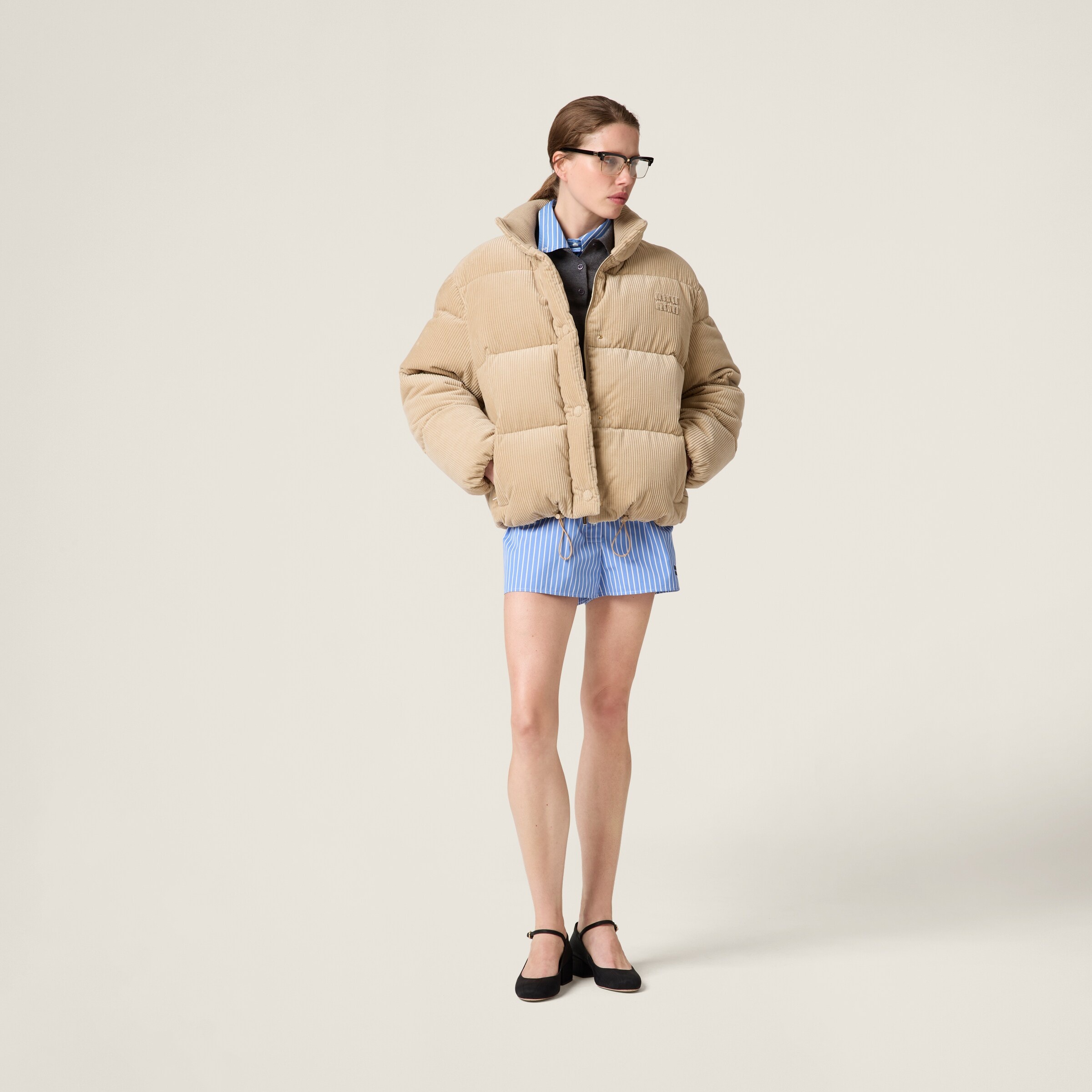 Medium-weight corduroy down jacket - 2