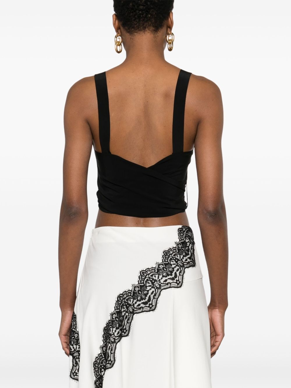 crepe de chine cropped top - 4