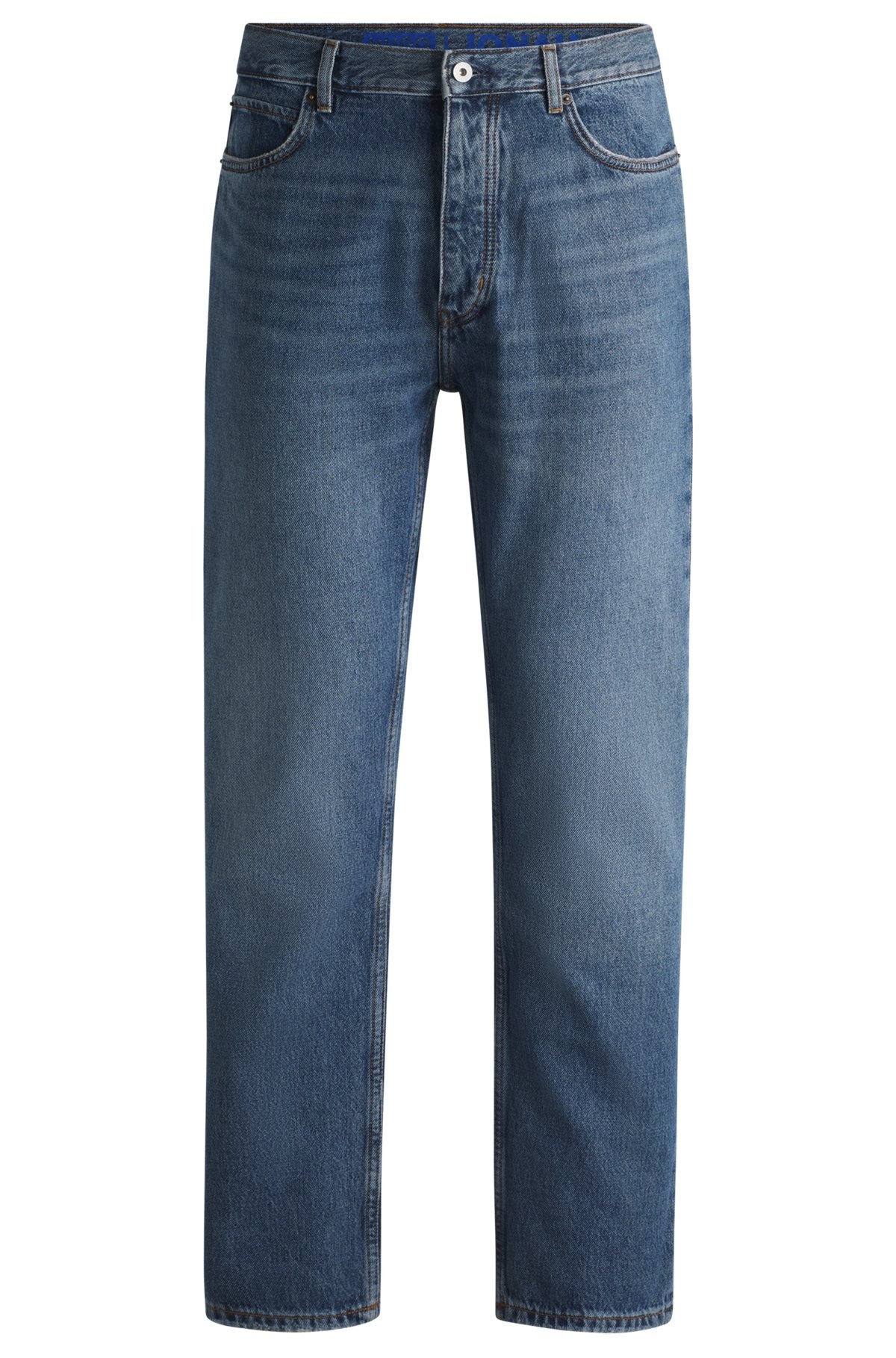 REGULAR-FIT JEANS IN BLUE STONEWASHED DENIM - 1