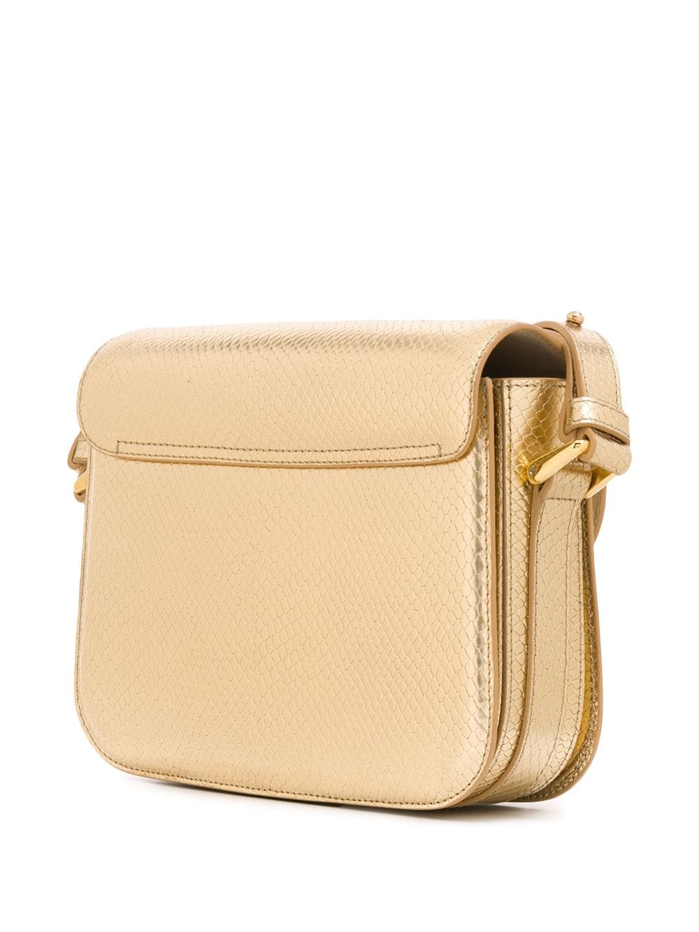 metallic leather shoulder bag - 3