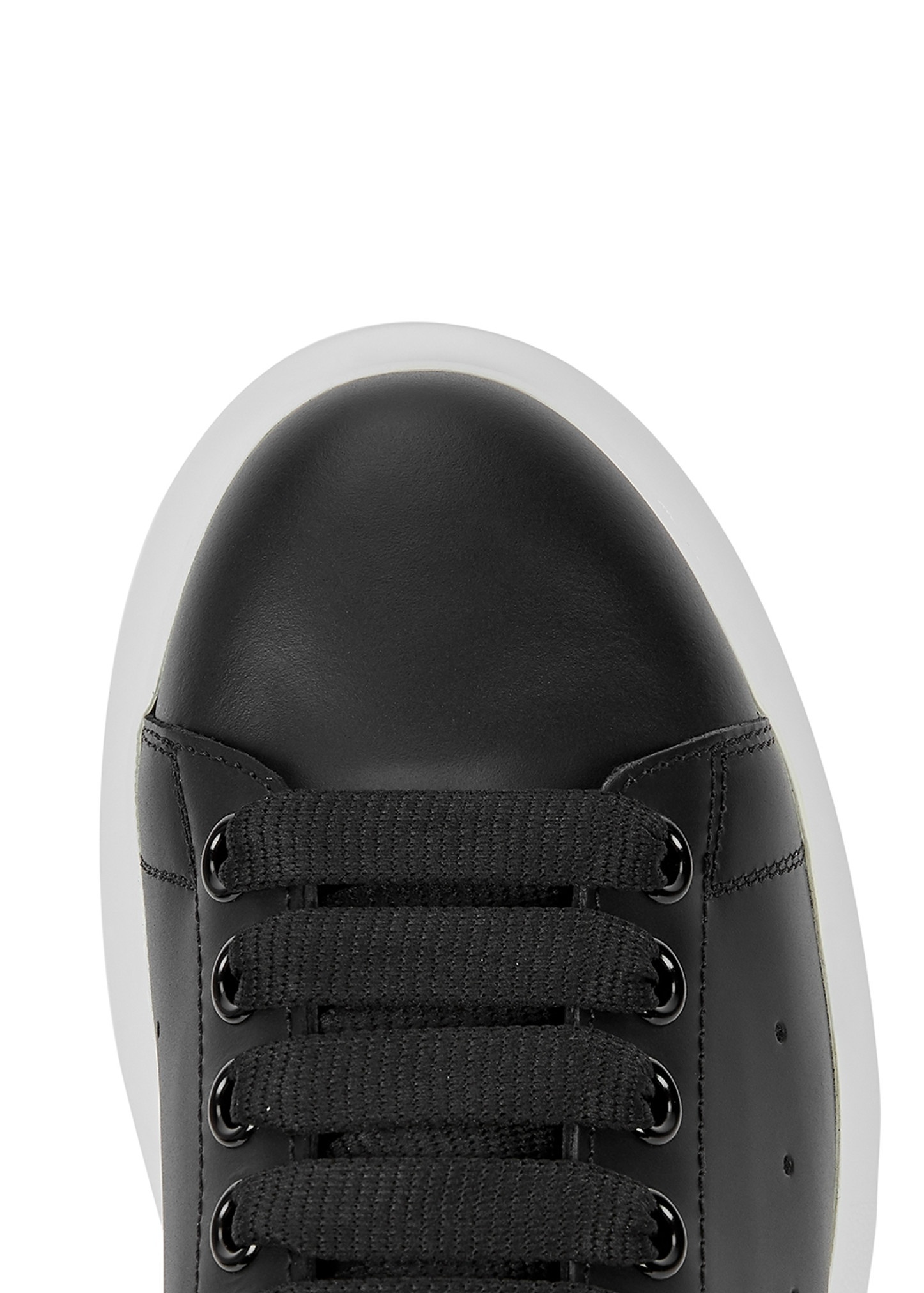 Oversized black leather sneakers - 4