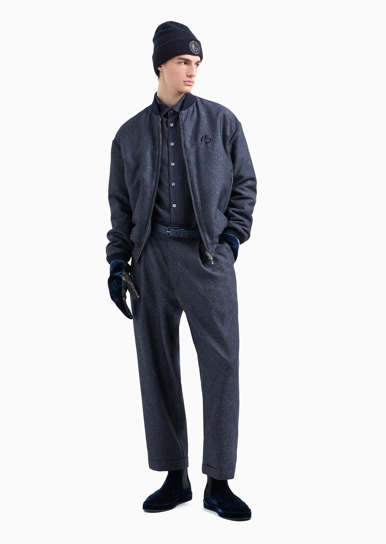 Denim Collection shirt in virgin wool, viscose and silk - 4