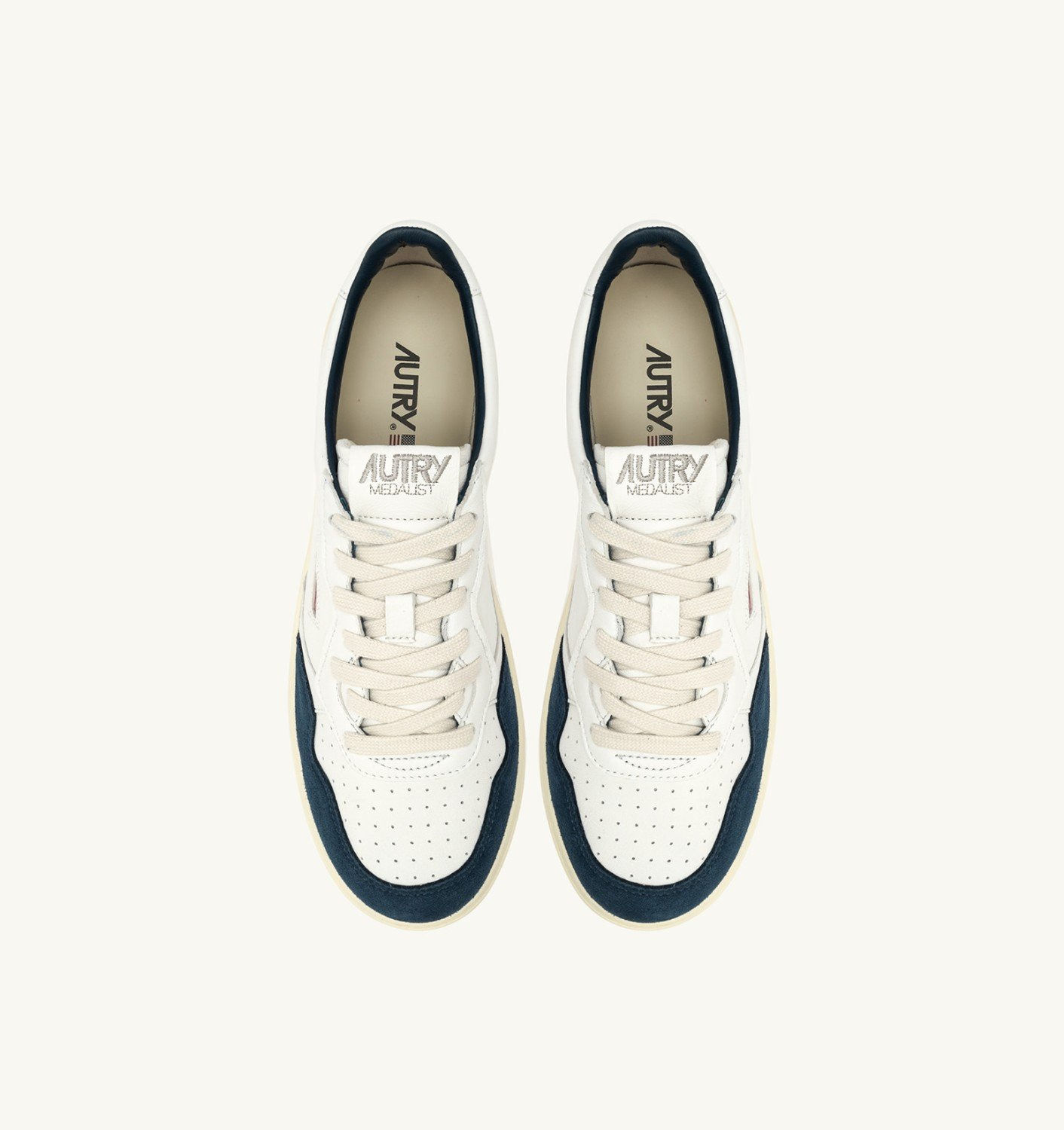 MEDALIST LOW SNEAKERS IN WHITE AND CAPRI LEATHER SUEDE - 5