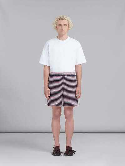 Marni RED AND BLUE STRIPED TERRY SHORTS outlook