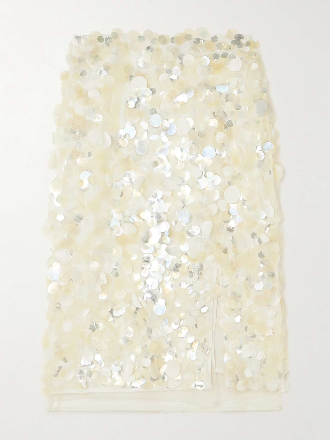 Paillette-embellished crepe and tulle midi skirt - 1