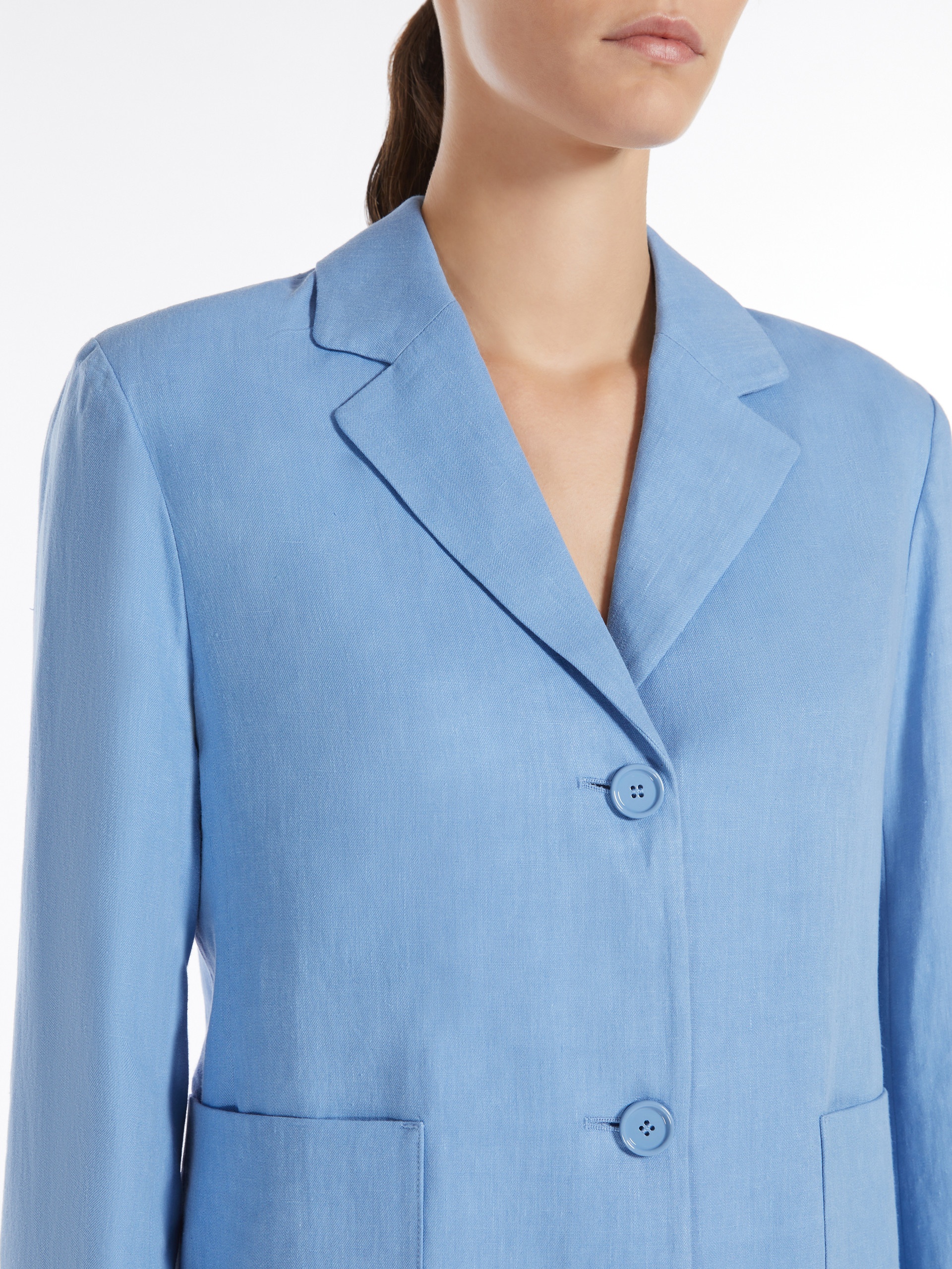 OLIVIA Single-breasted linen jacket - 5