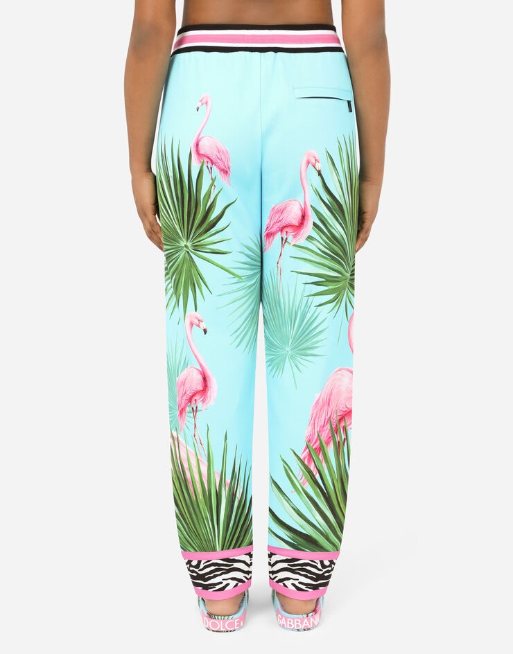 Jersey jogging pants with flamingo print - 5