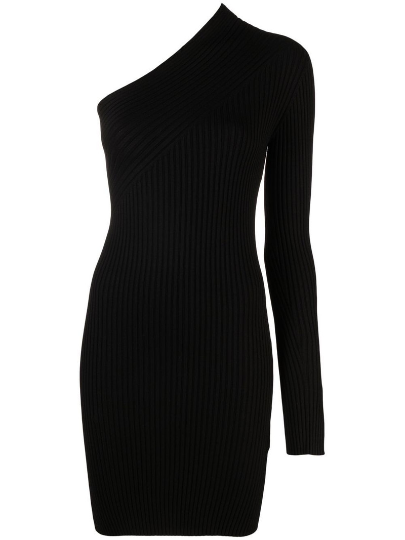 one-shoulder knitted minidress 1