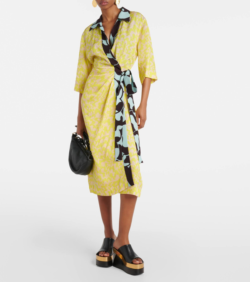 Dries Van Noten Printed wrap midi dress outlook