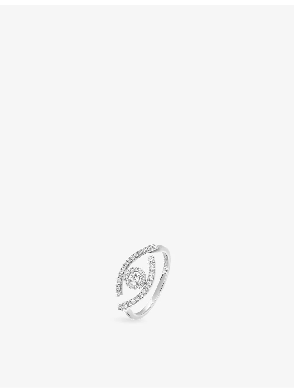 Lucky Eye 18ct White-Gold and 0.22ct Diamond Ring - 1
