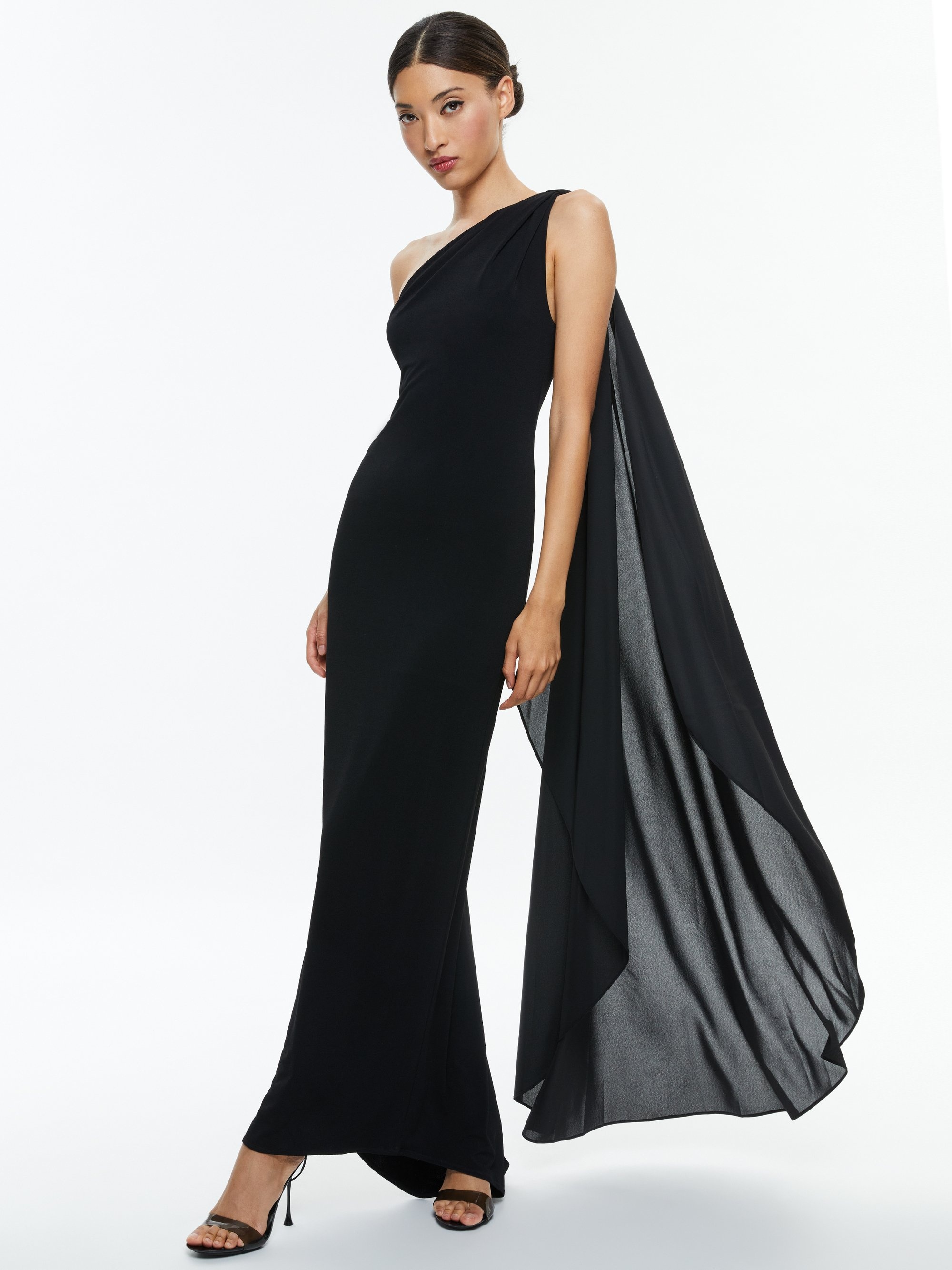 ANJA ONE SHOULDER DRAPED MAXI DRESS - 2