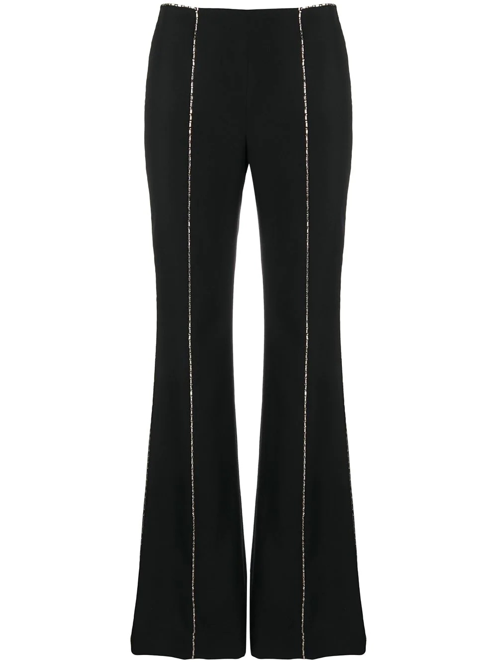 gem-embellished flared trousers - 1