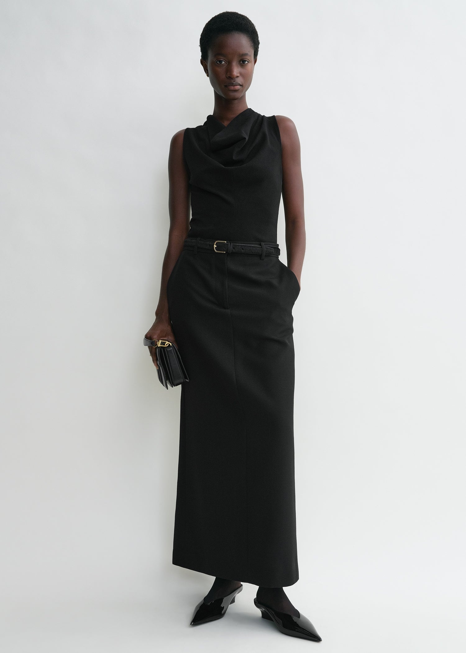 Cowl-neck top black - 2
