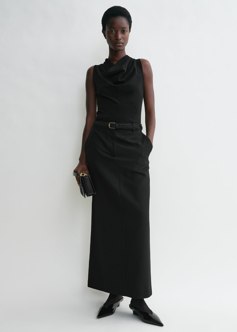 TOTEME Cowl-neck top black outlook