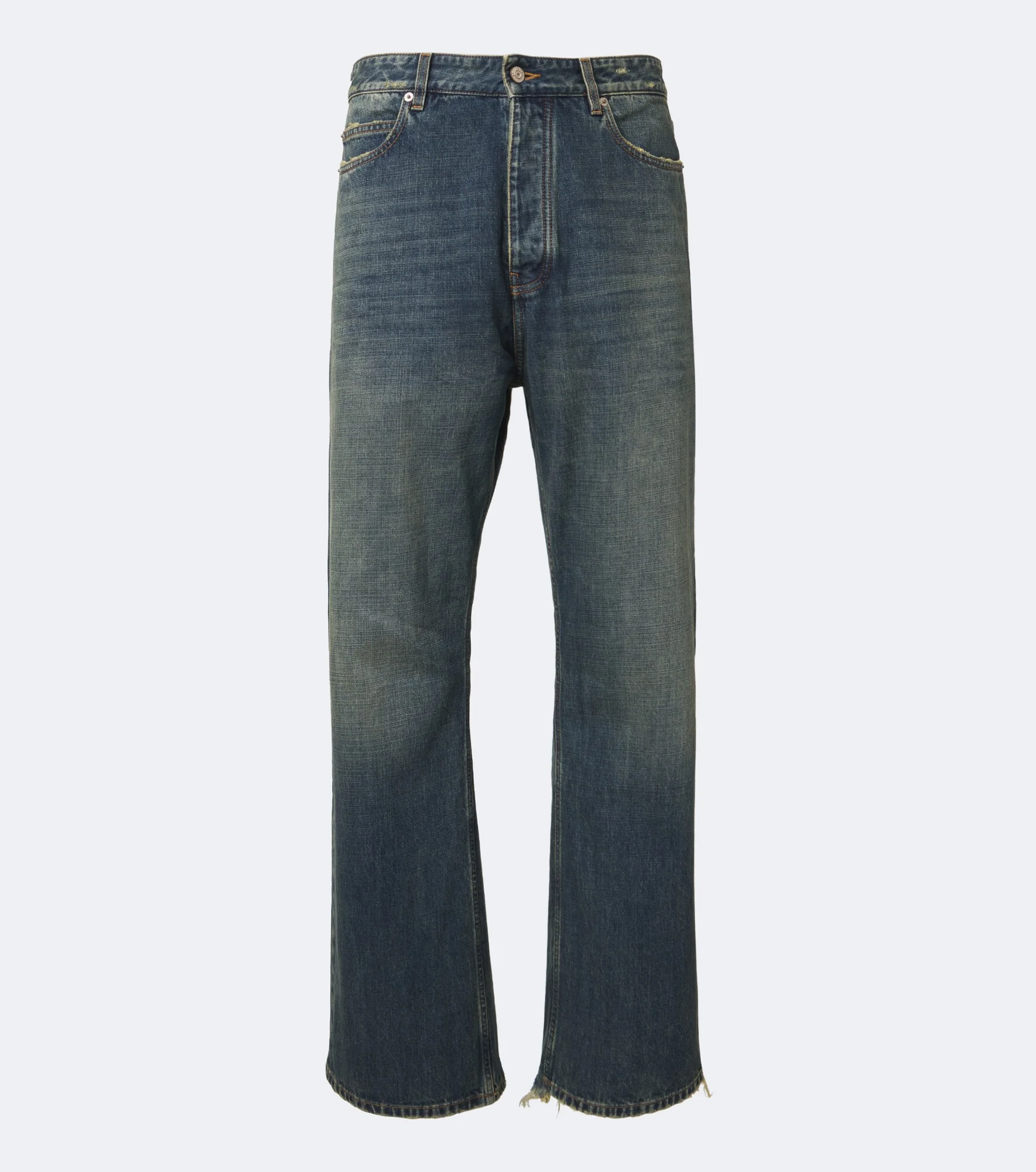 Faded wide-leg jeans - 1