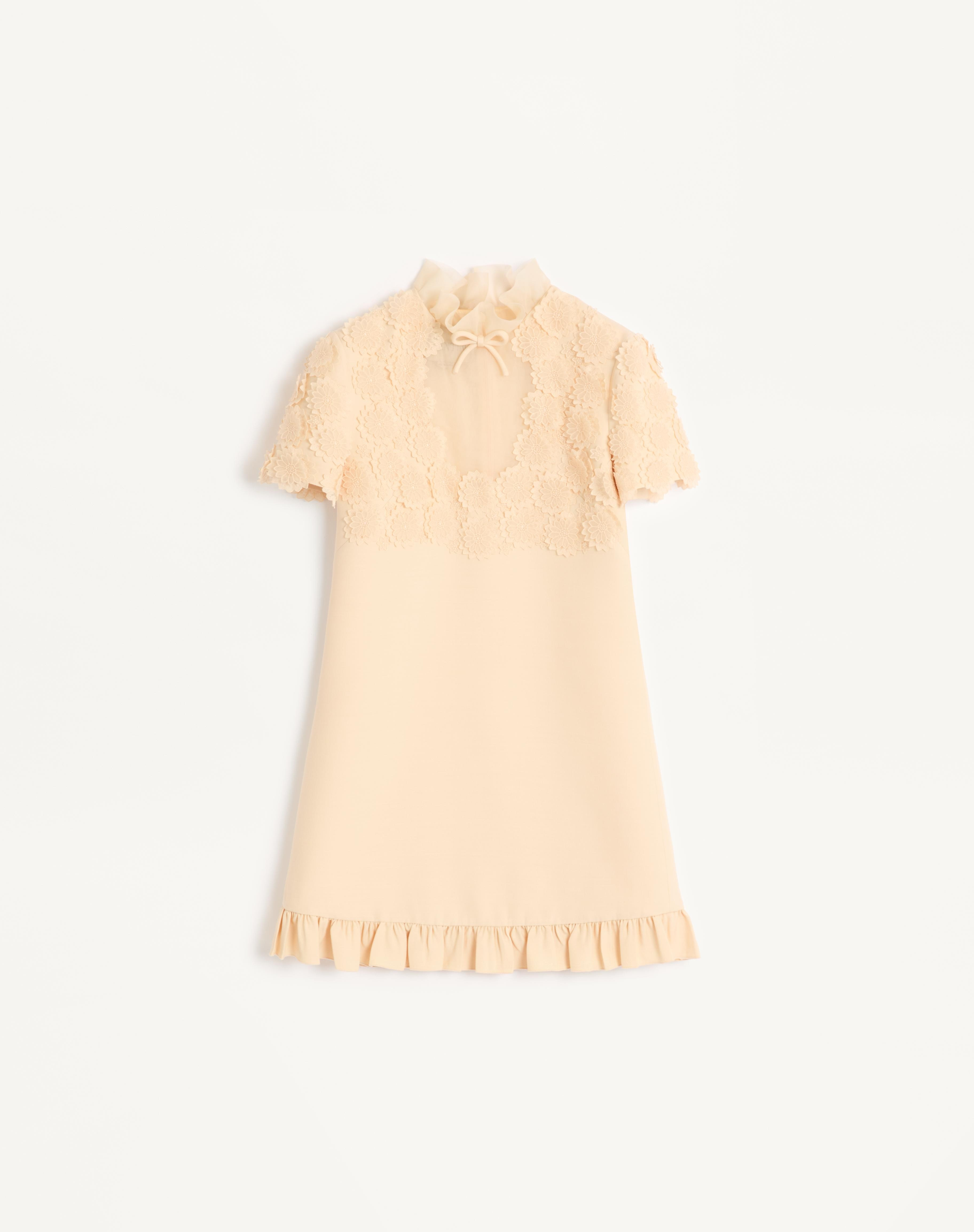 EMBROIDERED CREPE COUTURE SHORT DRESS - 1