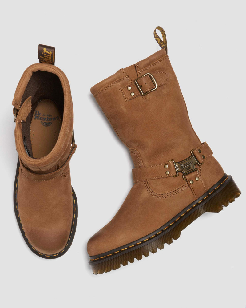 Anistone Hi Tumbled Nubuck Biker Boots 10