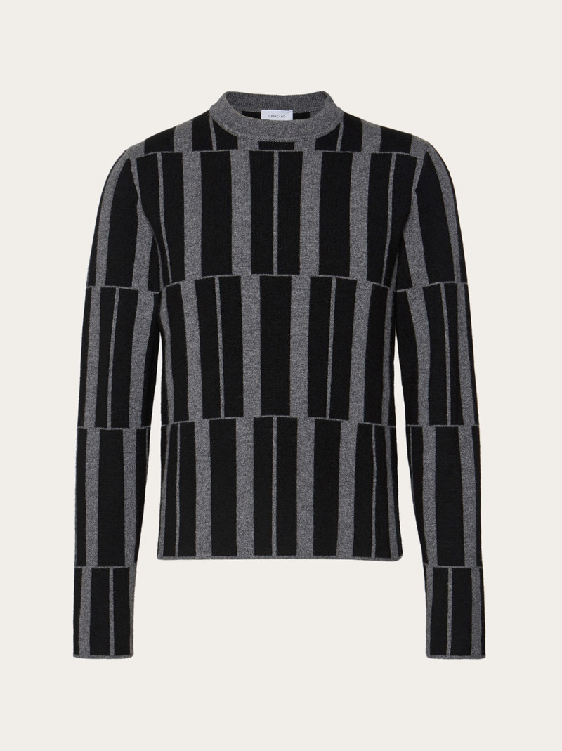 Jacquard crew neck top 1