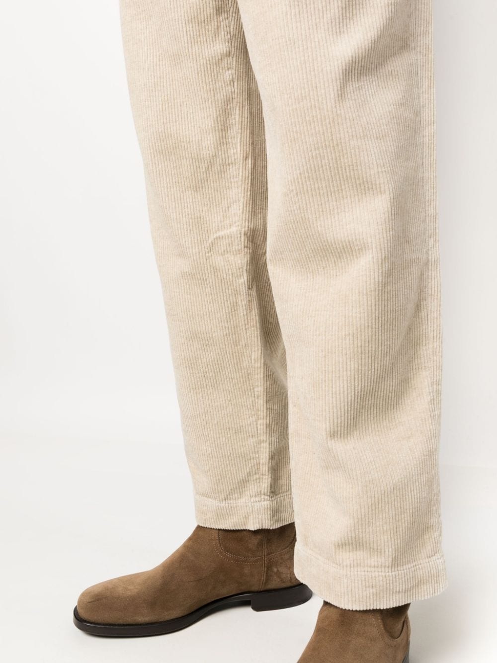 drawstring-fastening corduroy trousers - 5