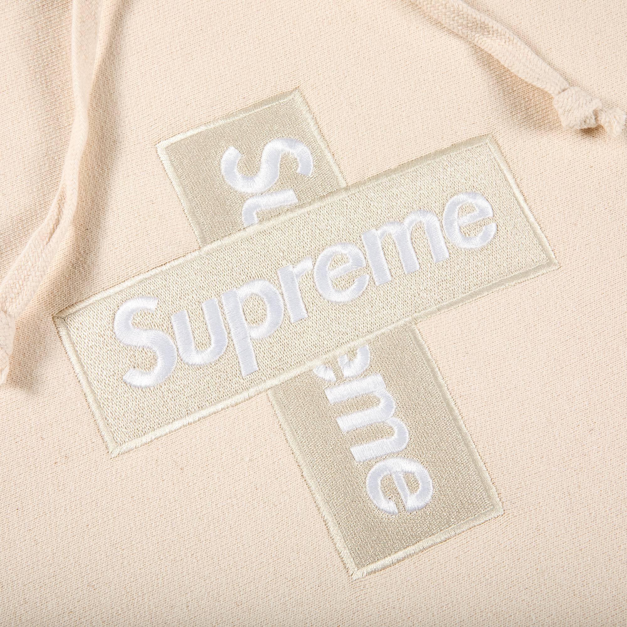 Supreme Cross Box Logo Hooded Sweatshirt 'Natural' - 2