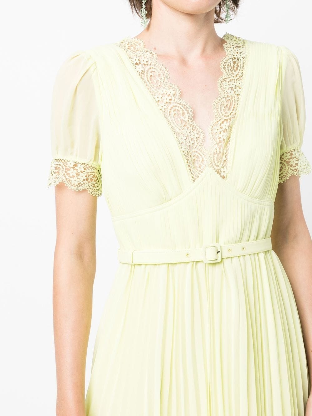 floral-lace detail midi dress - 5