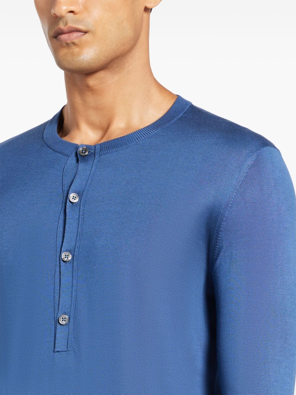 Henley knitted silk top - 5