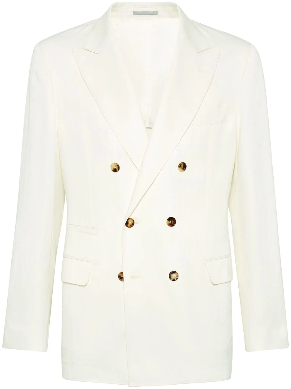 Linen Blend Double-Breasted Jacket - 1