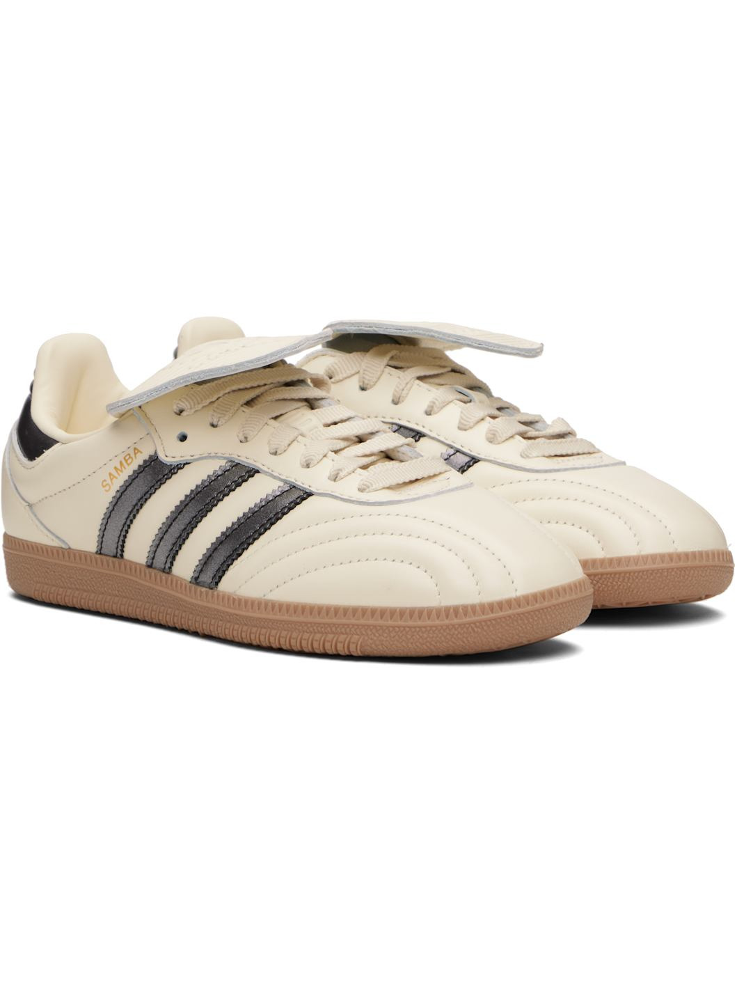 Off-White & Gunmetal Samba LT Sneakers - 4