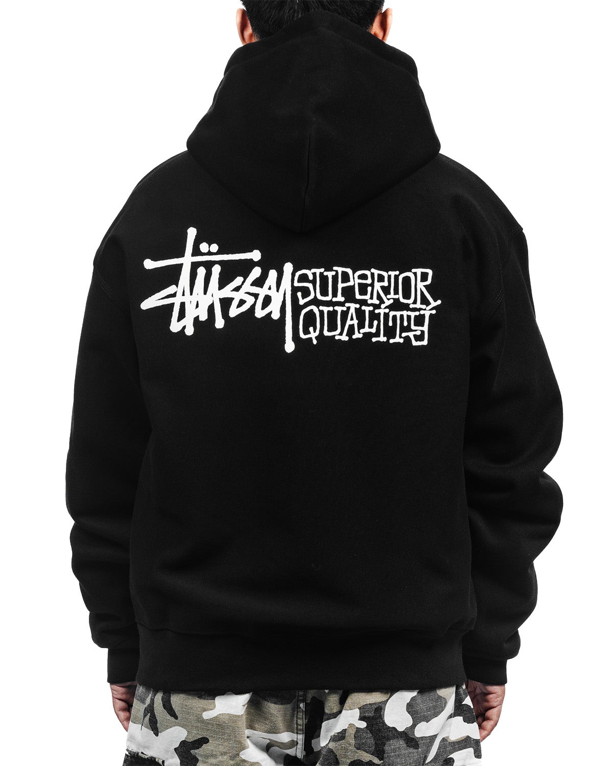 Stussy Superior Quality Zip Hoodie Black REVERSIBLE