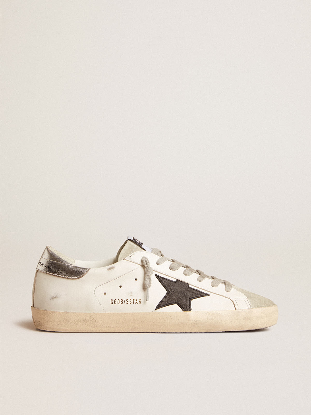 ★Golden ★ Superstar Silver Star Blacktap Sneakers Bla Size 37 (7.5) - Golden Goose Super Star With Black Heel Tab