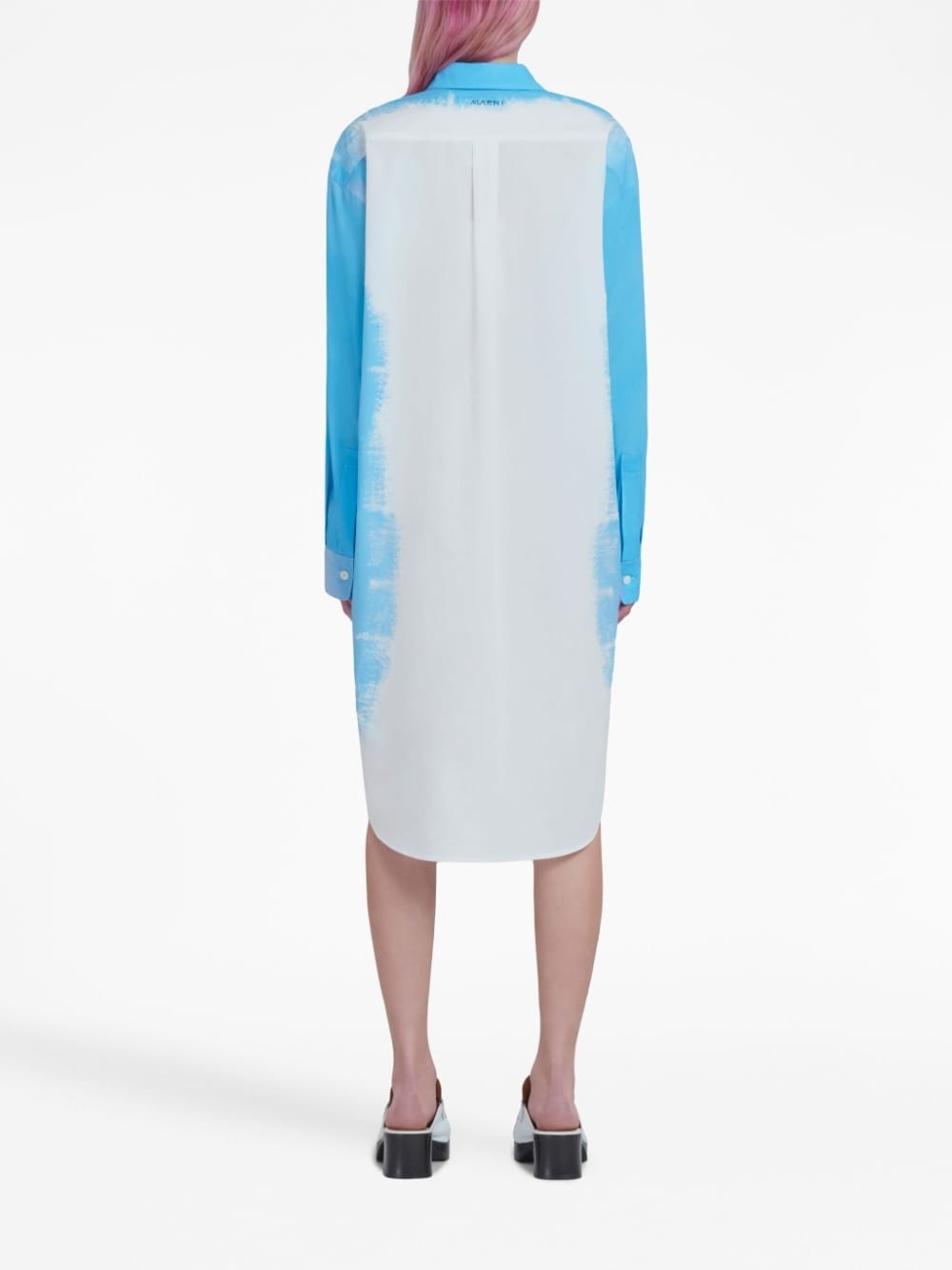 painted-design shirt dress - 4