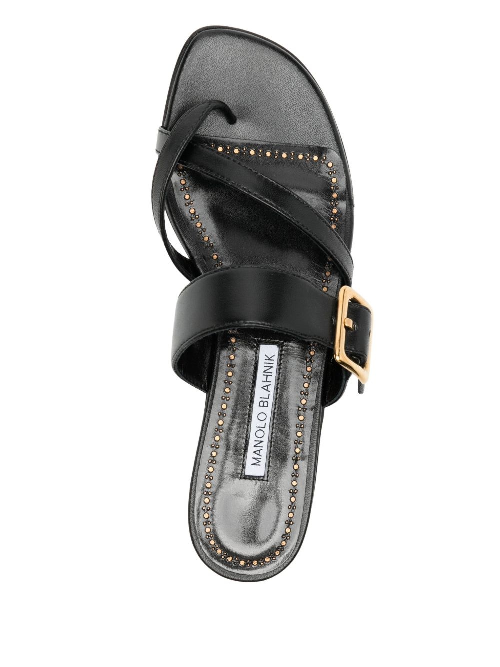 leather flat sandals - 4