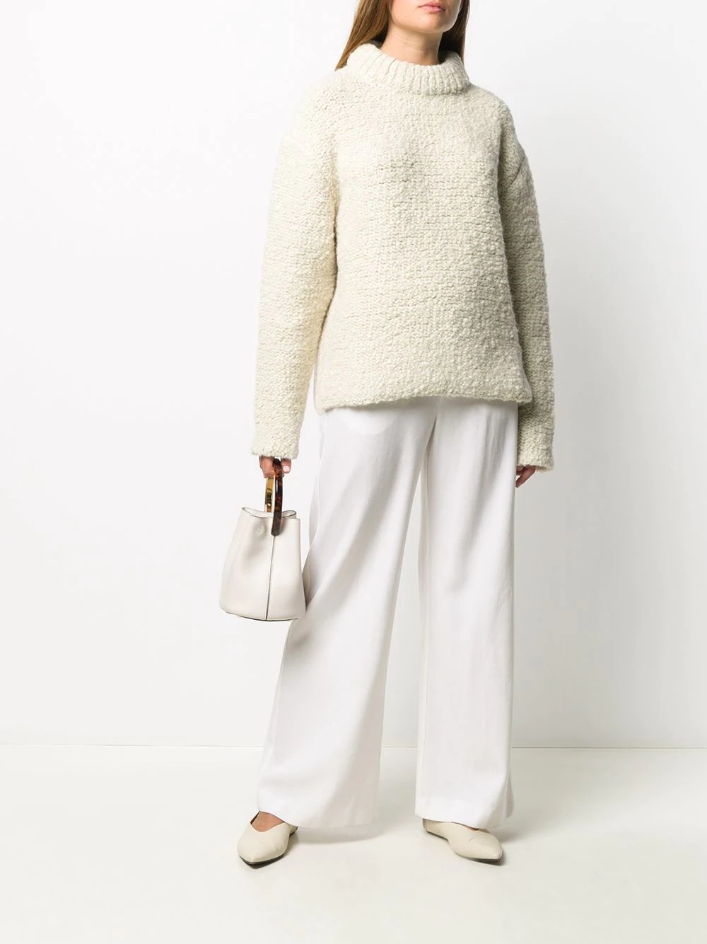 textured oversized knitted jumper - 2