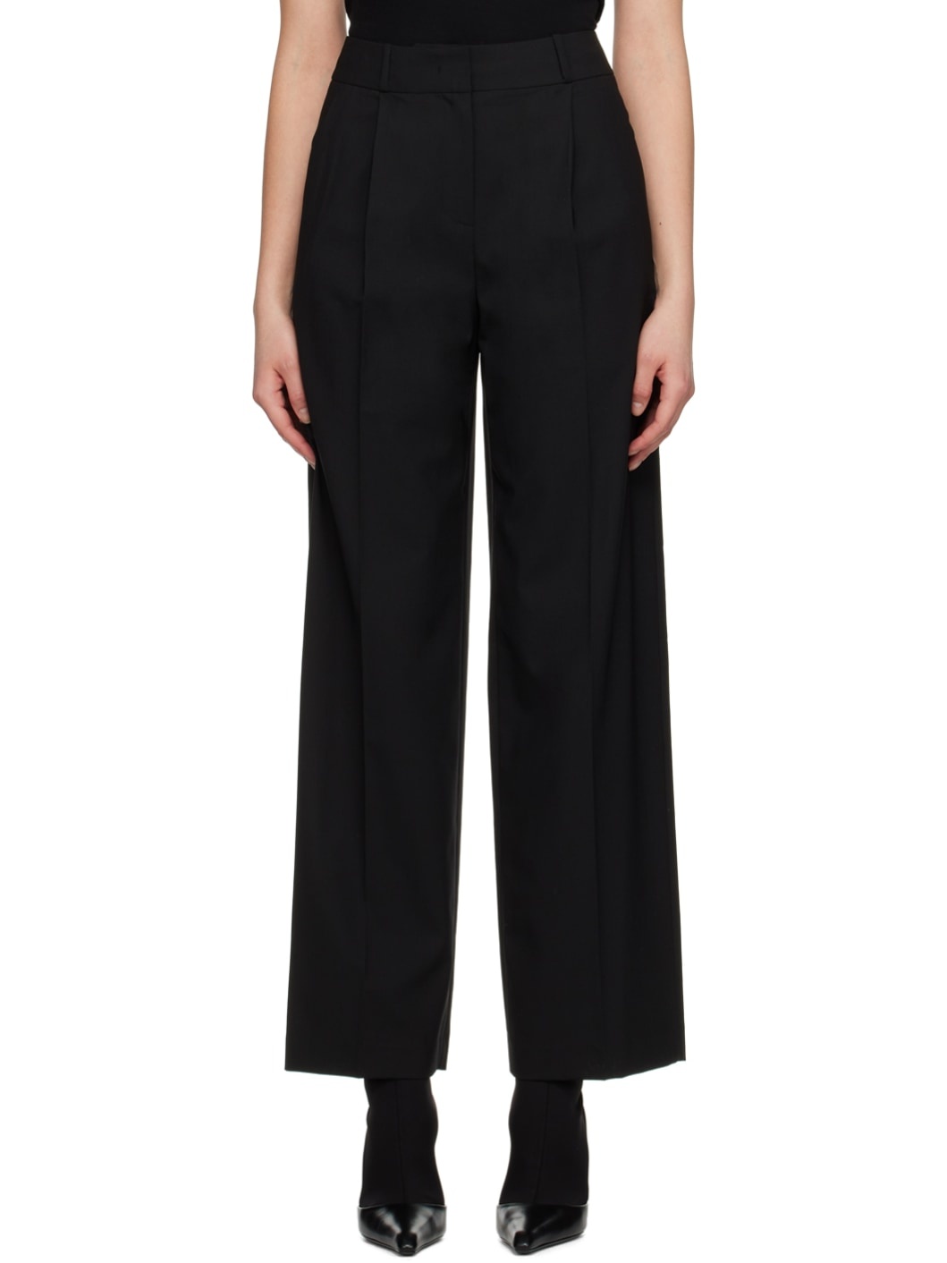 Black Pintuck Trousers - 1