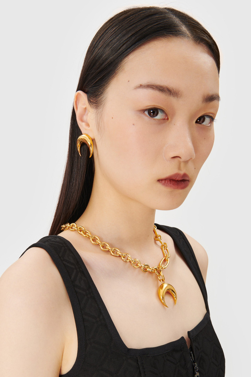 Marine Serre Regenerated Single Tin Moon Stud Earring outlook