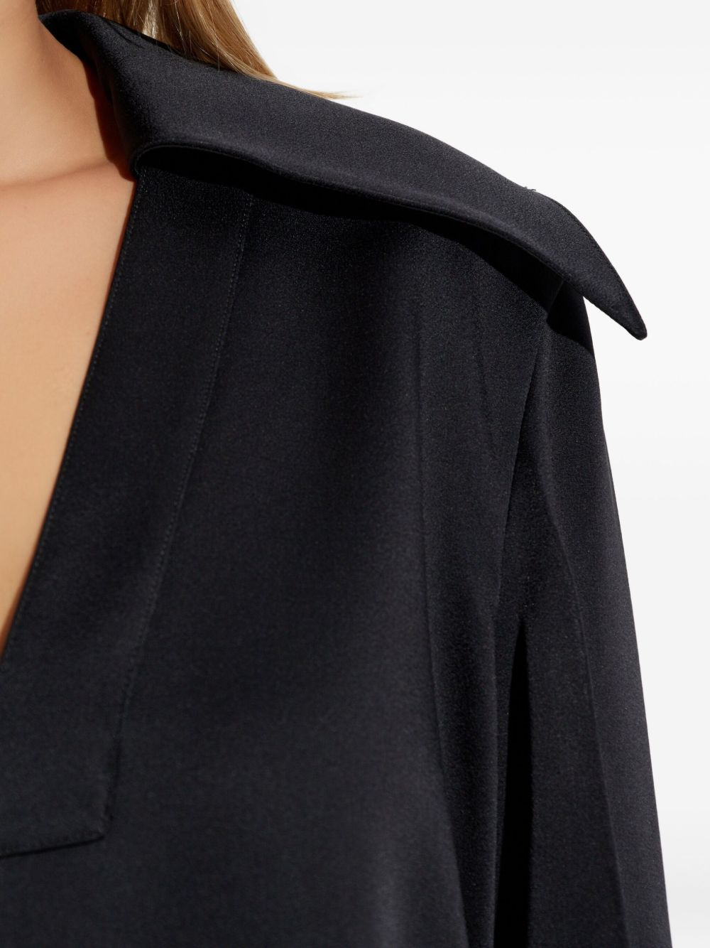oversized-collar shirt dress - 5