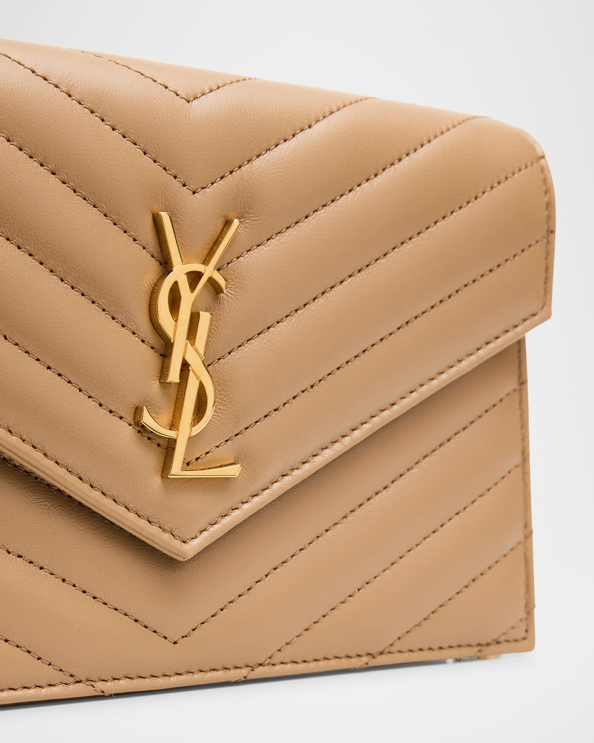 Small YSL Wallet on Chain in Quilted Leather - 5
