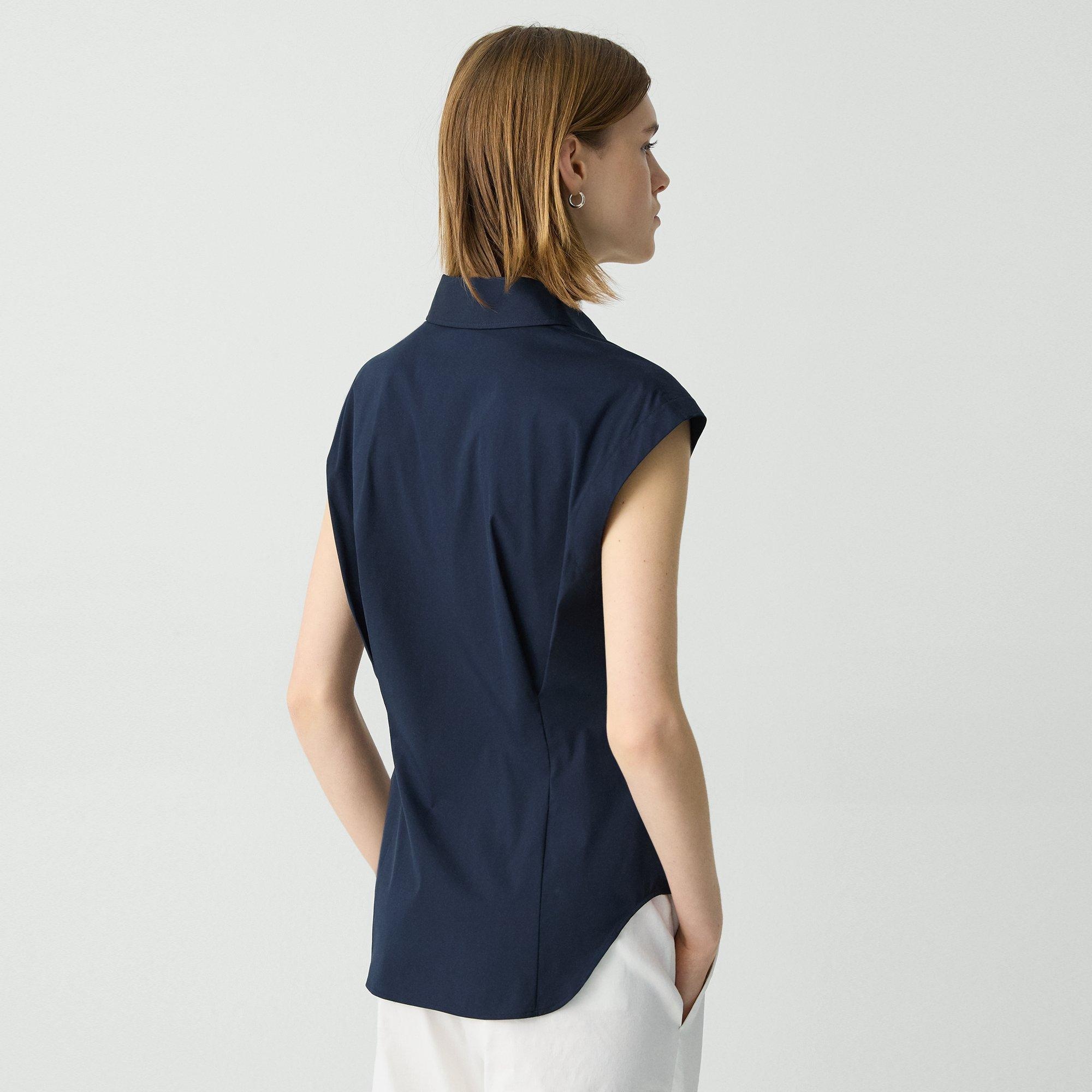 Cinched Cap Sleeve Shirt in Good Cotton - 3