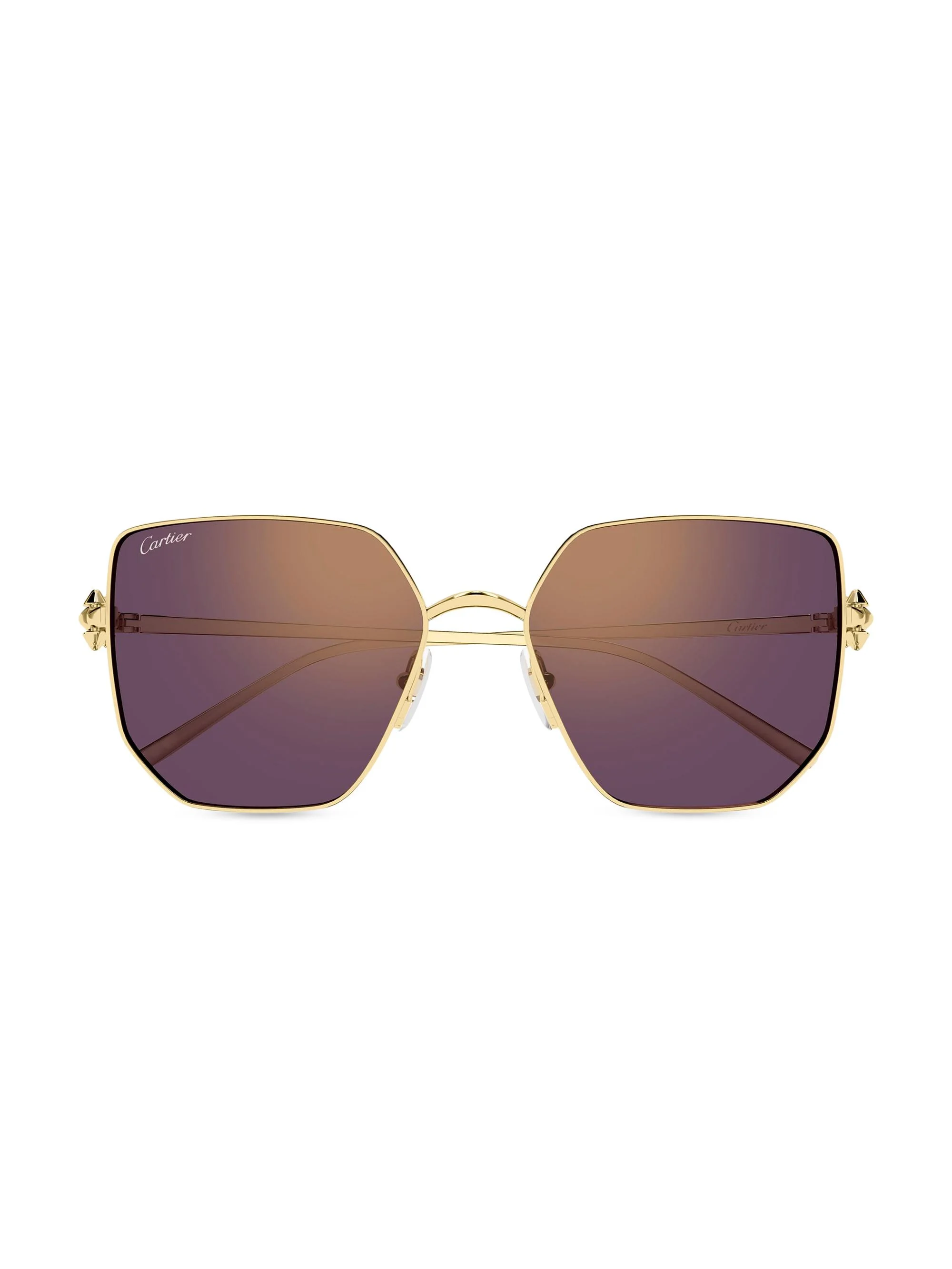 Women's Clash De 56MM 24K-Gold-Plated Geometric Sunglasses - Gold Purple - 1