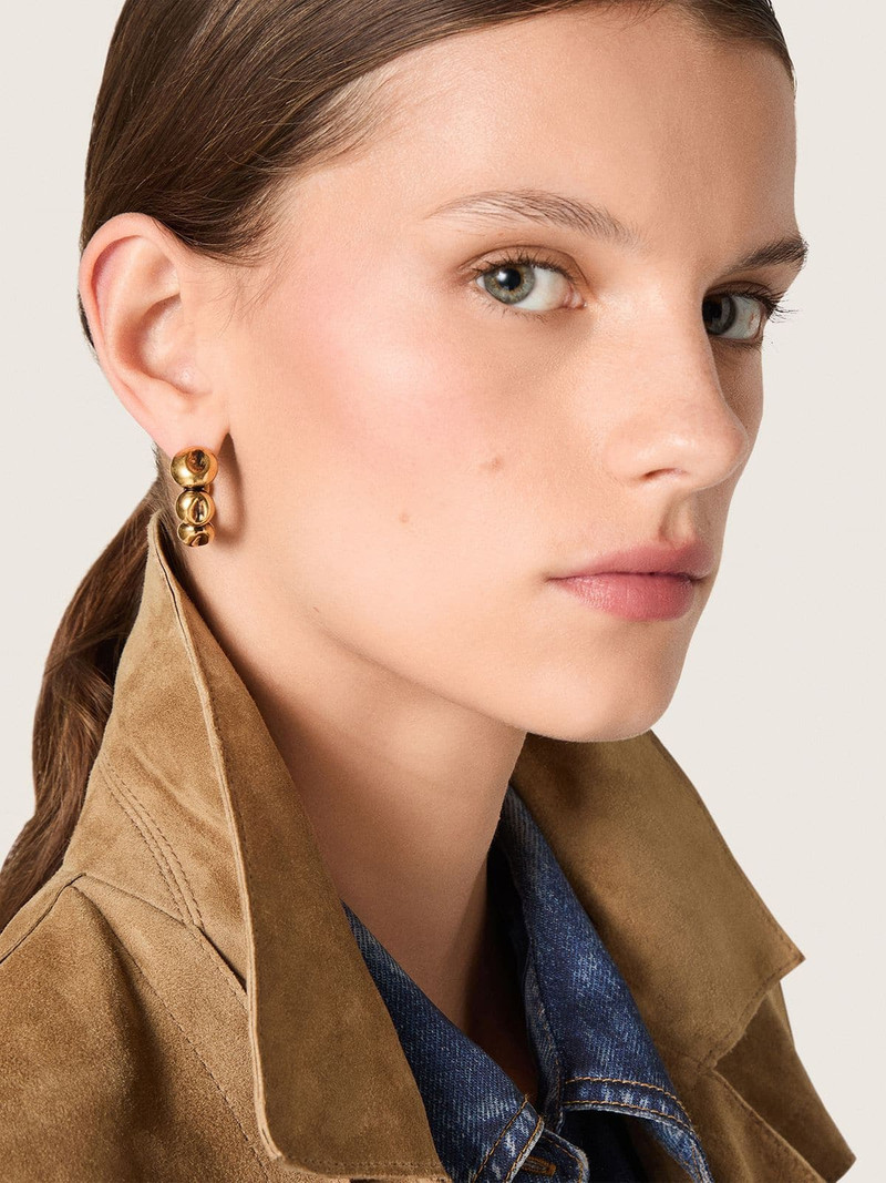 Golden Goose Hoop earrings with antique gold-colored studs outlook