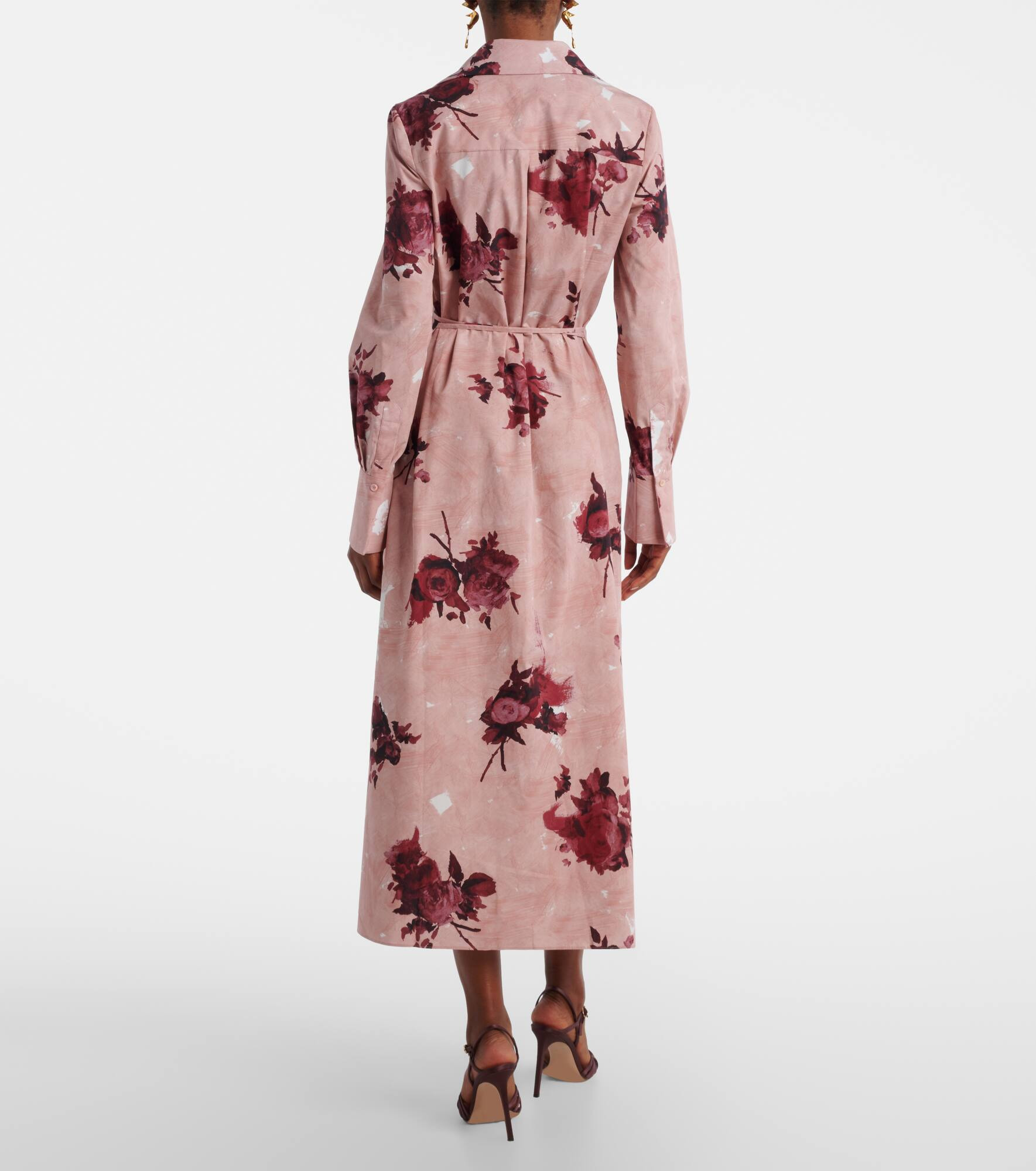Floral cotton poplin shirt dress - 3