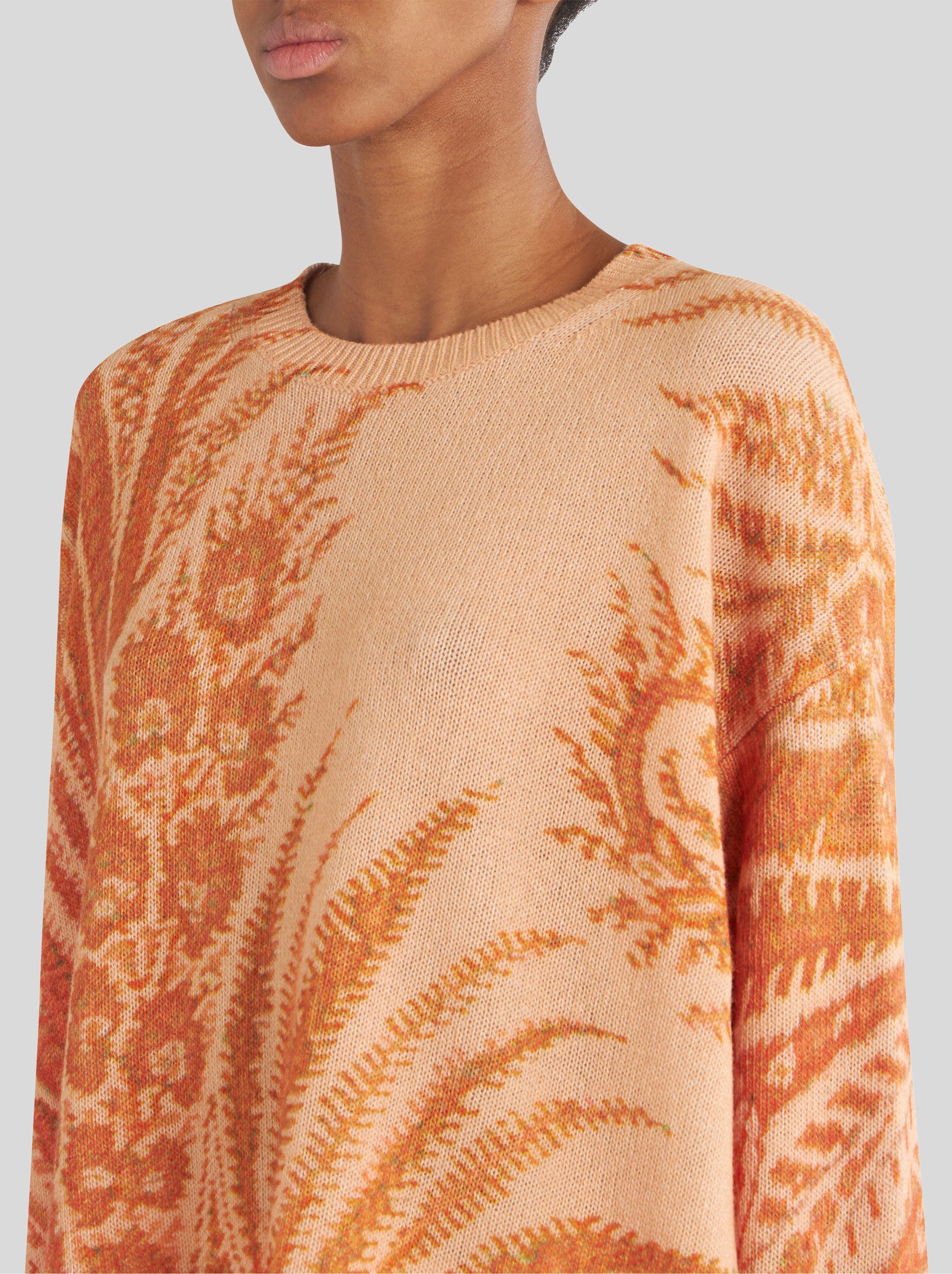 FOLIAGE PRINT WOOL JUMPER - 2
