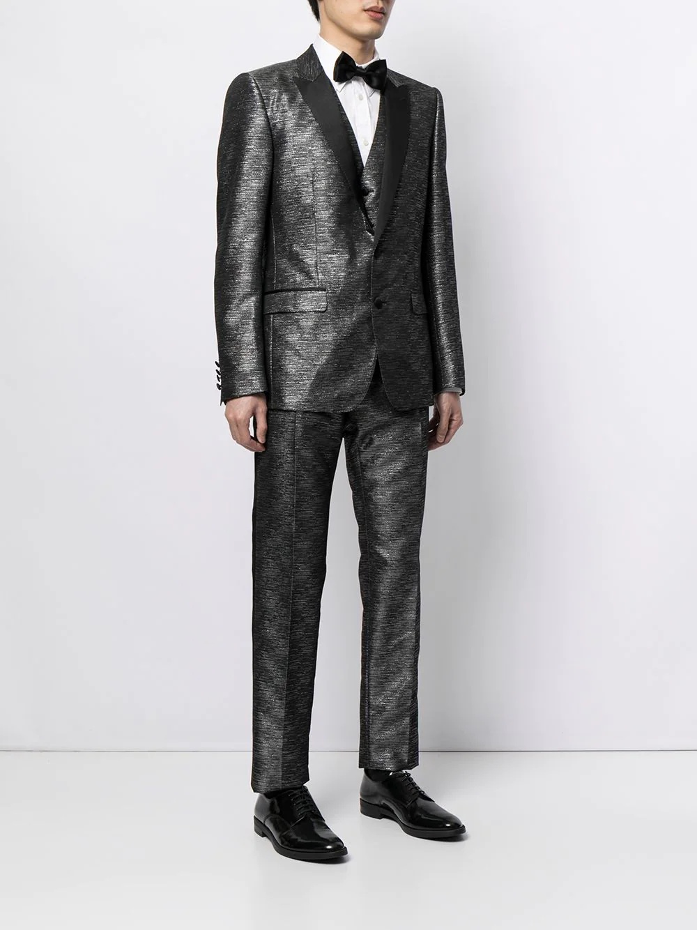 metallic-effect dinner suit - 3