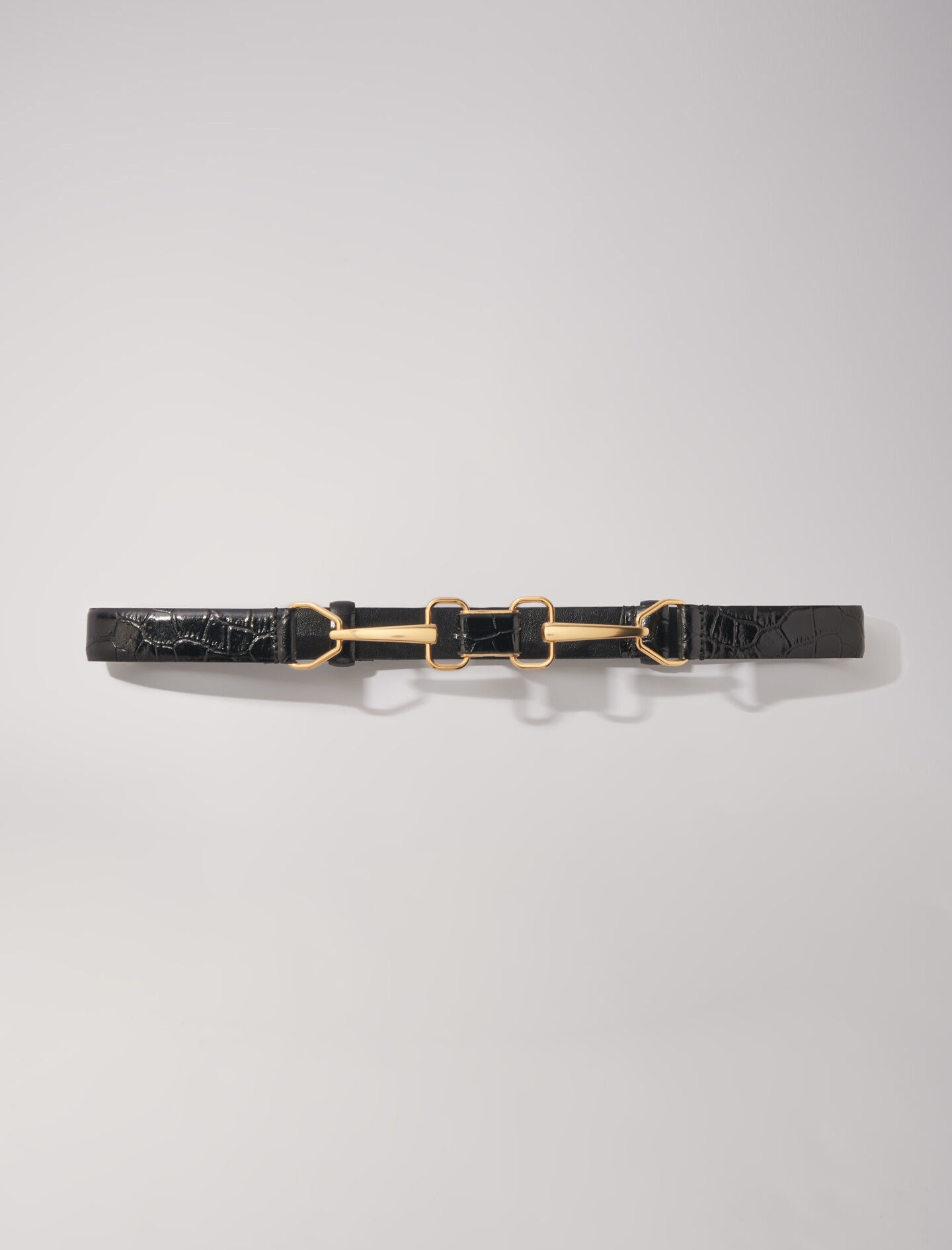 Leather belt with horse bit buckle - 8