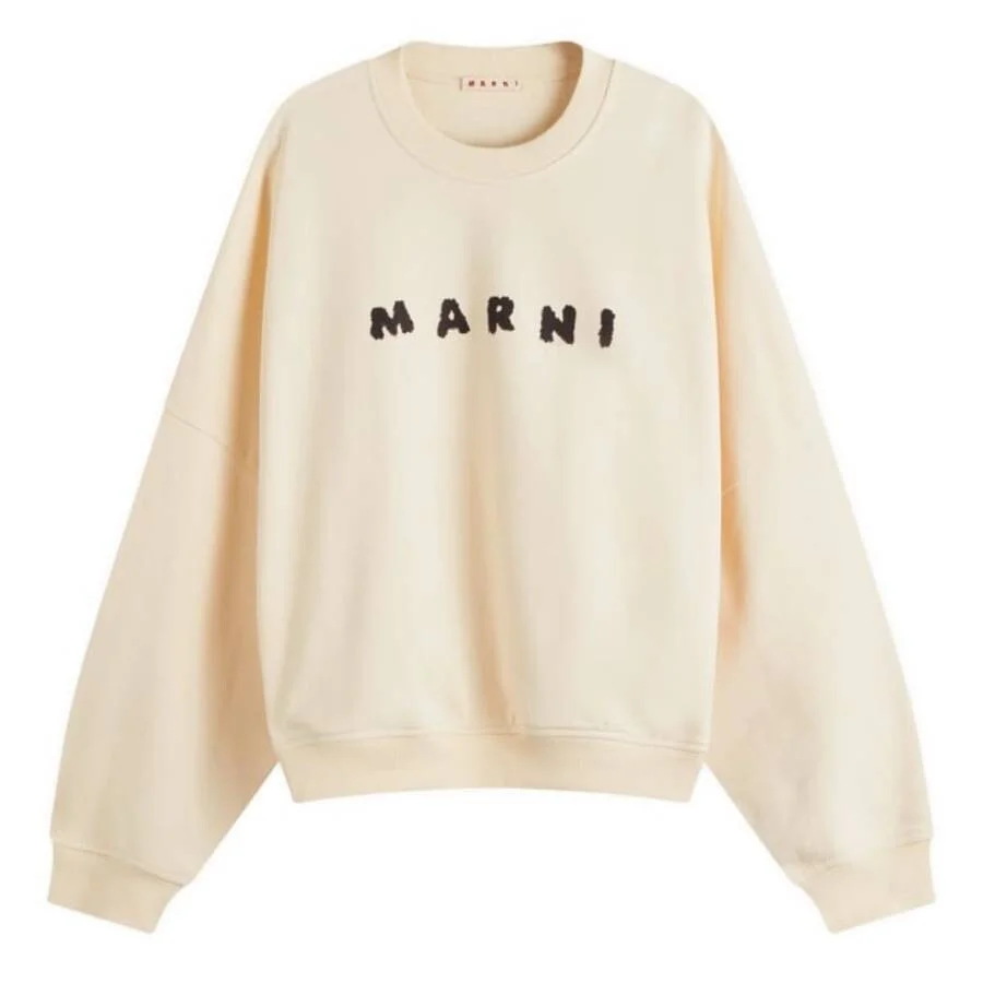 Marni Logo Print Cotton Crewneck Sweatshirt - 1