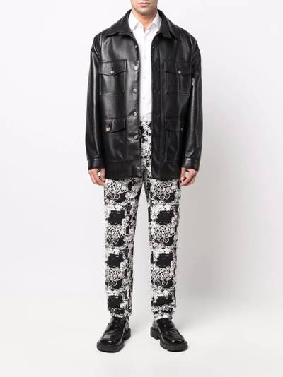 Comme des Garçons Homme Plus floral straight-leg trousers outlook