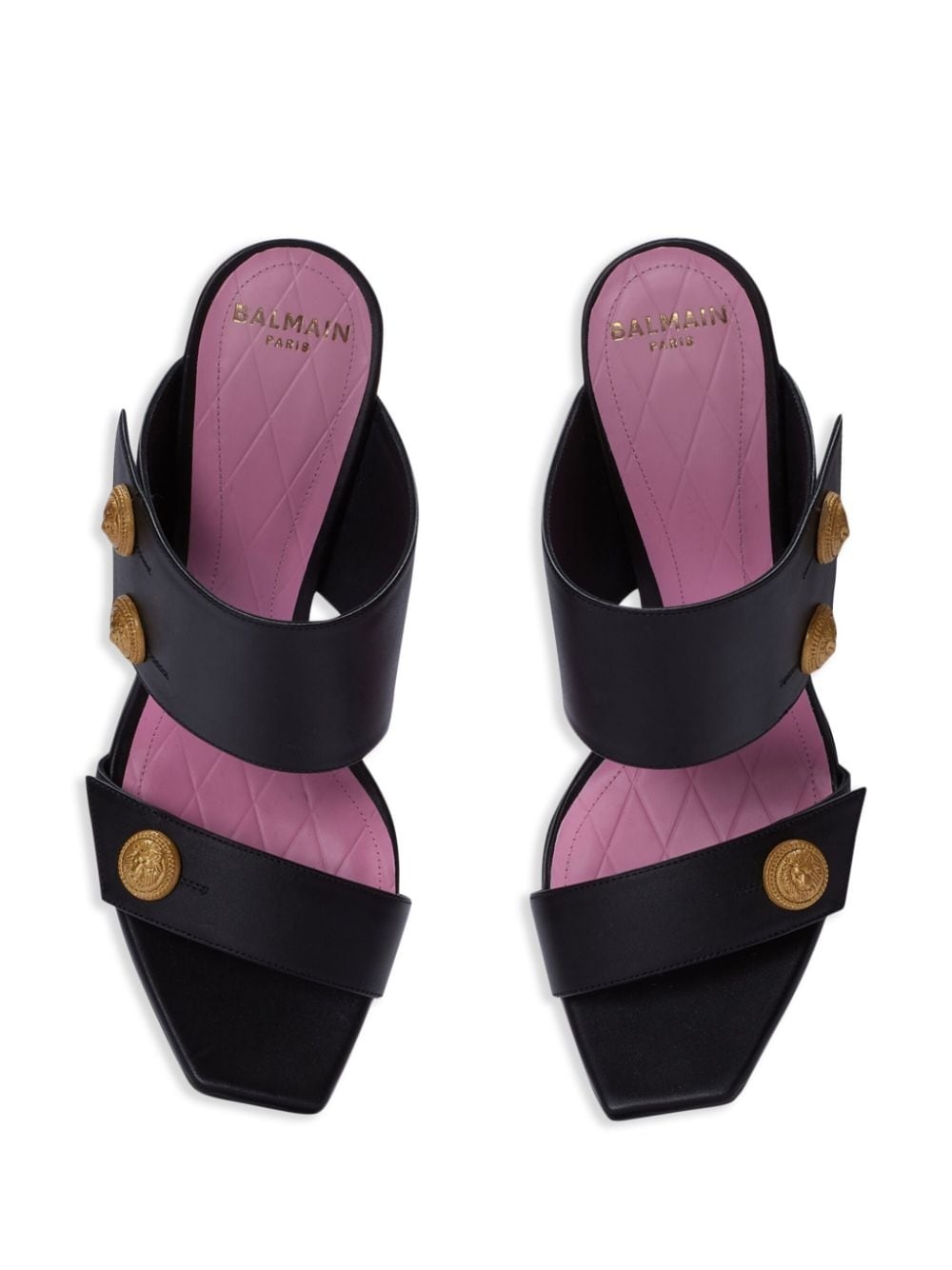 button-fastening leather sandals - 4