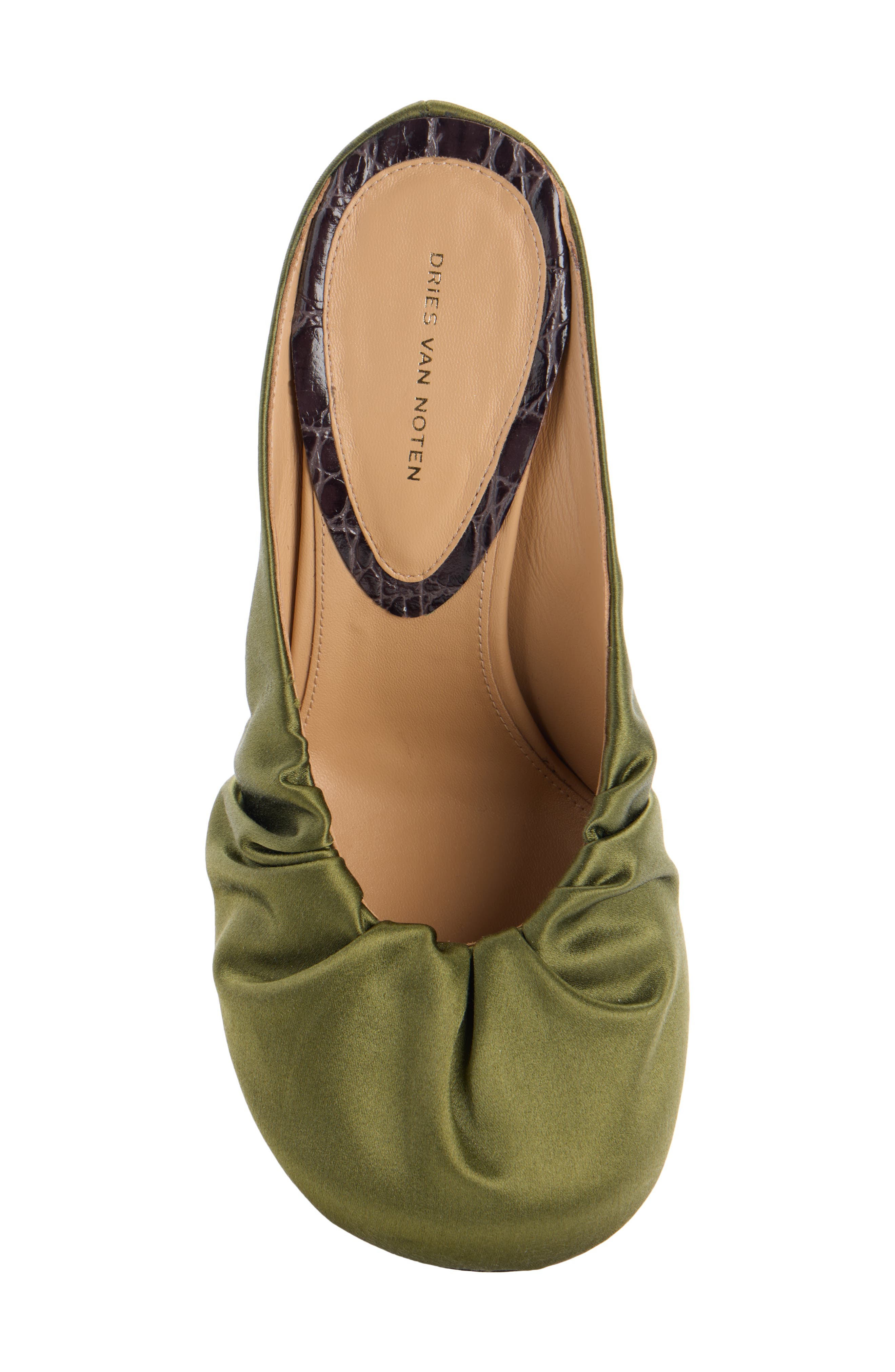 Dries Van Noten Ruched Mule in Olive 607 at Nordstrom - 4