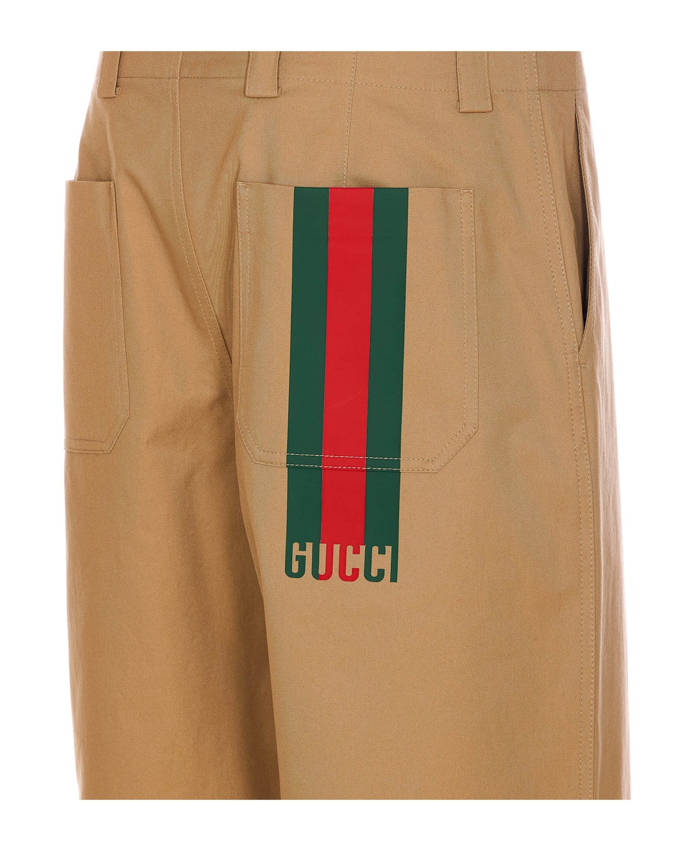 Twill Web Detail Pants - 3